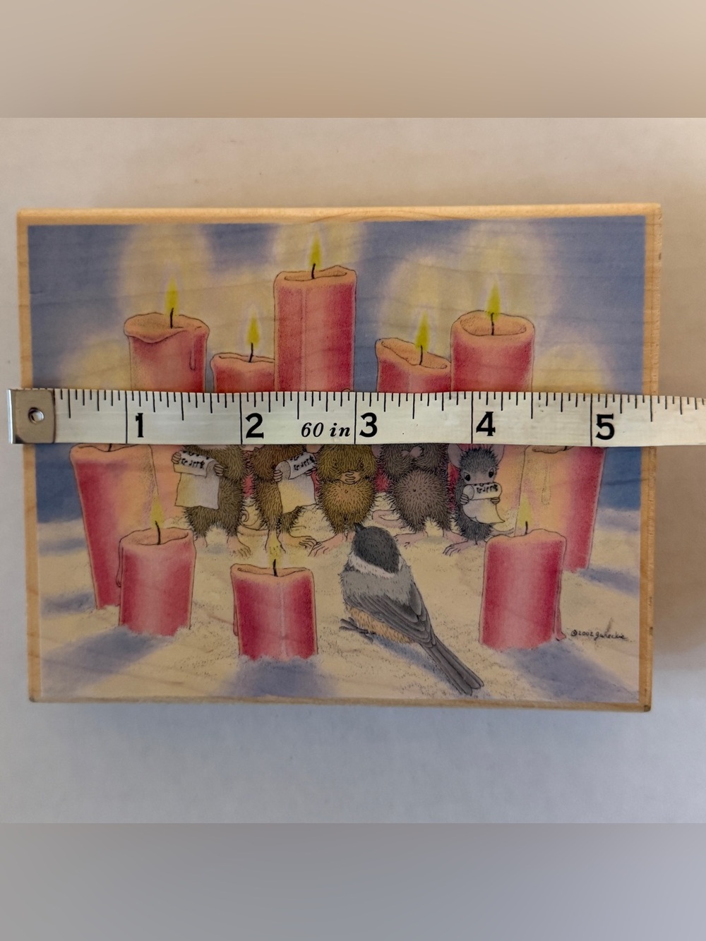 Candlelight Chorus House Mouse Rubber Stamp — Vintage 2000s NOS never used! - Picture 4 of 5